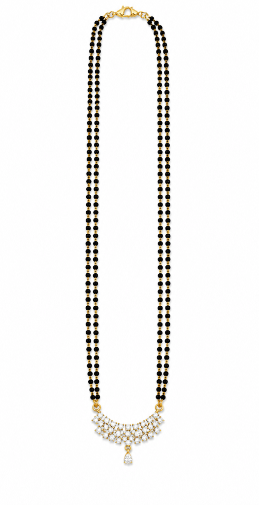 Crescent Tiered Solitaire CZ Double-Strand Mangalsutra